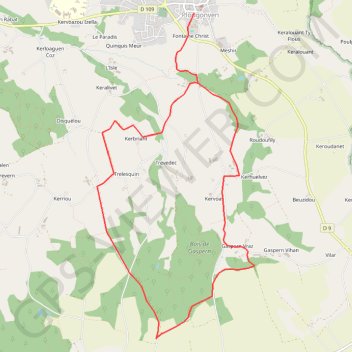 Monts d'Arrée, Plougonven GPS track, route, trail