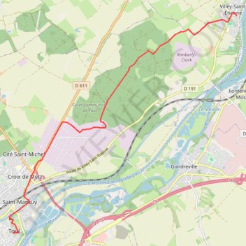 Villey - Saint-Étienne - Toul GPS track, route, trail