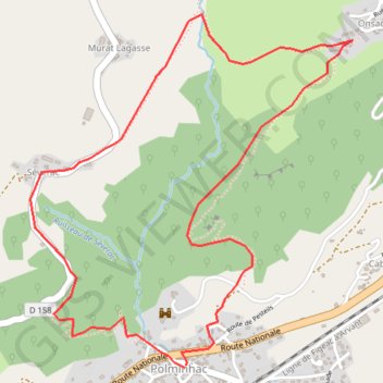 Polminhac - Autour du donjon GPS track, route, trail