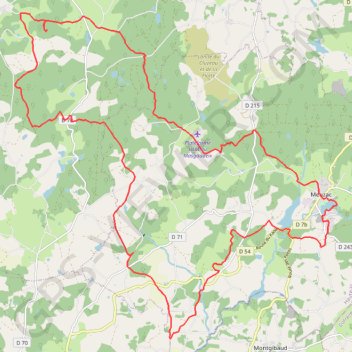 MEUZAC PUY DE BAR VTT GPS track, route, trail