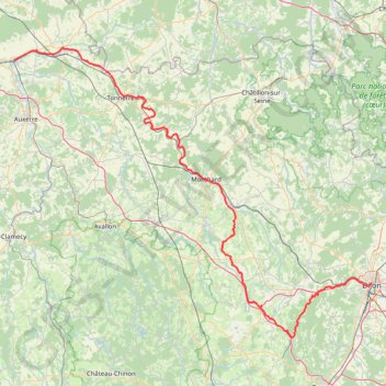 Migennes (89400), Yonne, Bourgogne-Franche-Comté, France - Dijon (21000), Côte-d'Or, Bourgogne-Franche-Comté, France GPS track, route, trail