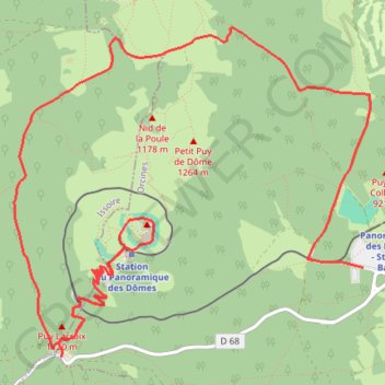 Tour et sommet du Puy de Dôme GPS track, route, trail