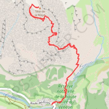 Tête de la Maye (Oisans; La Bérarde) GPS track, route, trail