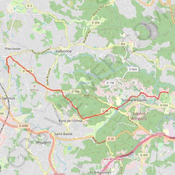 De Plascassier à Saint-Philippe GPS track, route, trail