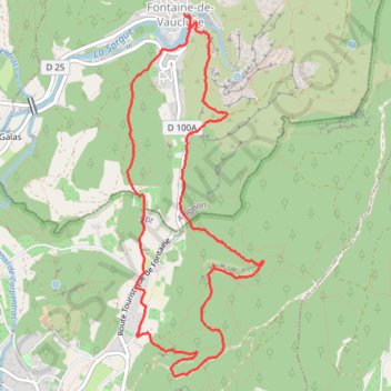 Randonnée de nuit Fontaine de Vaucluse GPS track, route, trail