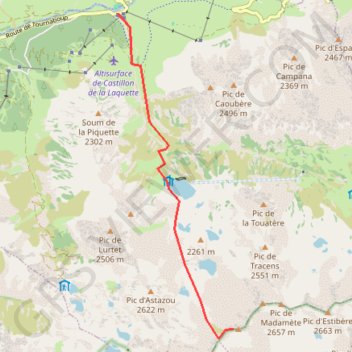 Hourquette d'Aubert depuis Tournaboup GPS track, route, trail