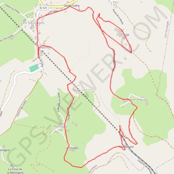 Les sauvages 9 km GPS track, route, trail