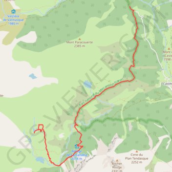 Parking supérieur de Castérino - Lac Vert de Fontanalba - Lacs Jumeaux GPS track, route, trail