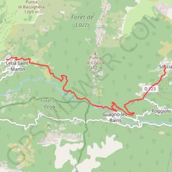 Croquis GPS track, route, trail