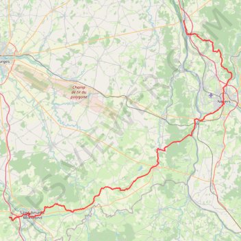 GR654 De La Charité-sur-Loire (Nièvre) à Orcenais (Cher) GPS track, route, trail