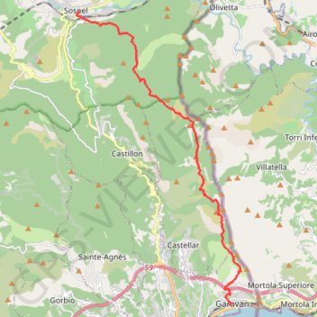 De Sospel à Menton GPS track, route, trail