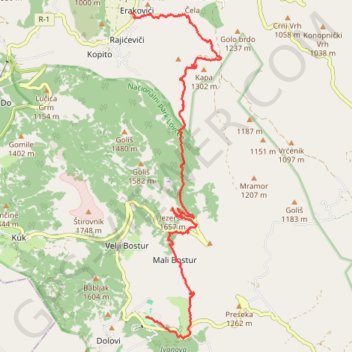 Montenegro - Lovcen J2 GPS track, route, trail