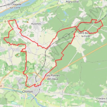 De Chinon à Saint-Benoit-la-Forêt GPS track, route, trail