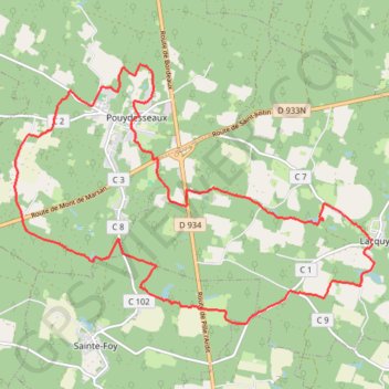 De Lacquy à Pouydesseaux GPS track, route, trail
