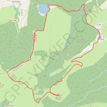 Lac de Servières Puy de Baladou Pessade GPS track, route, trail