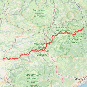 GR®736 Vallée et Gorges du Tarn (Lozère, Aveyron, Tarn) (2022) GPS track, route, trail