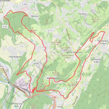 Jarrie - Montchaboud GPS track, route, trail