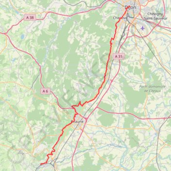 Dijon (21000), Côte-d'Or, Bourgogne-Franche-Comté, France - Santenay (21590), Côte-d'Or, Bourgogne-Franche-Comté, France GPS track, route, trail