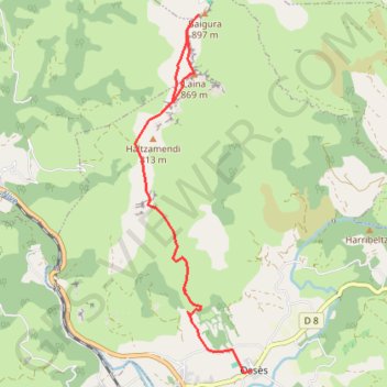 Osses-Mont Baïgura GPS track, route, trail