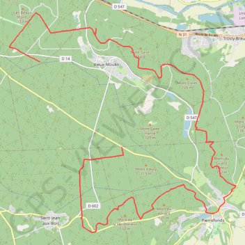 Randonnée autour de Pierrefonds GPS track, route, trail