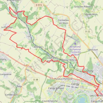 Cergy - Santeuil GPS track, route, trail