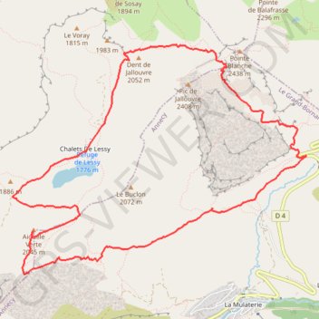 Grand Bornant-Tour du lac de lessy GPS track, route, trail