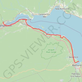 Campbellton - Bathurst GPS track, route, trail