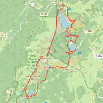 Vosges les 4 lacs les gazons GPS track, route, trail