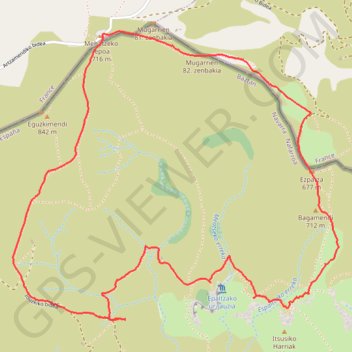 Les Peñas d’Itsusi depuis le Col de Méhatché GPS track, route, trail