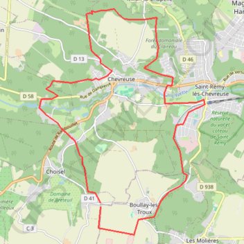 Vallée de Chevreuse GPS track, route, trail