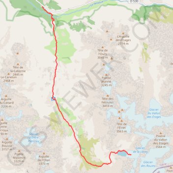 Randonnée lac des rouies GPS track, route, trail