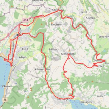 Suisse - le long de la riviere sihl GPS track, route, trail