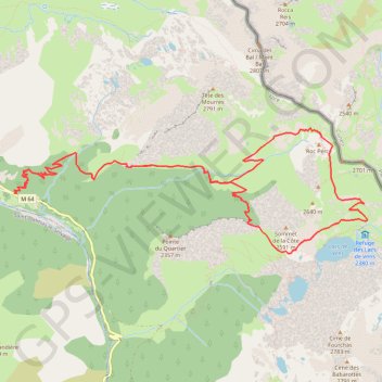 Les lacs de Vens GPS track, route, trail