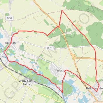 Circuit du bois d'Yseux - Belloy-sur-Somme GPS track, route, trail
