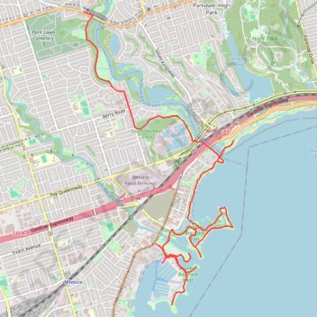 Old mills to humber bay park GPS track, route, trail