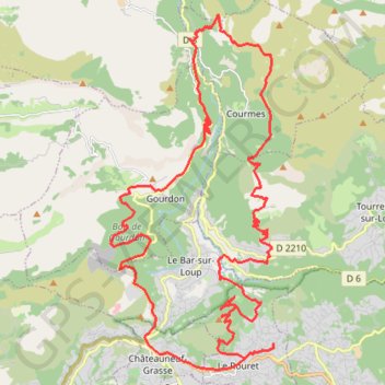 Descente de Bramafan (du Domaine de Courmettes) GPS track, route, trail