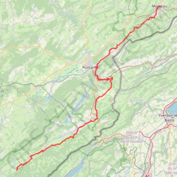Grandes Traversées du Jura - Haut-Doubs GPS track, route, trail
