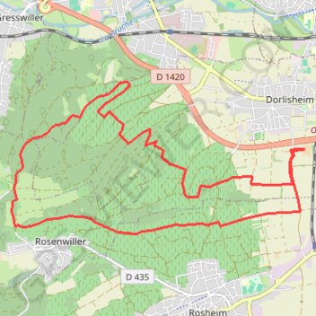Marche nordique vogelsang (dorlisheim) GPS track, route, trail