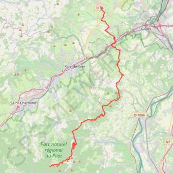 Crêt de la perdrix - Mornant GPS track, route, trail
