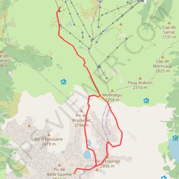 Pic de Hourgade, pic d'Espingo, pic de Nord Nère depuis Peyresourde GPS track, route, trail