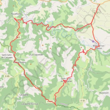 St Pierre-Combret-Col de Scié-St Sever GPS track, route, trail