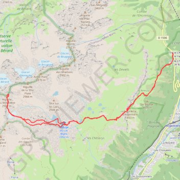 Aiguilles Rouges - Aiguille du Belvédère depuis le col des Montets GPS track, route, trail