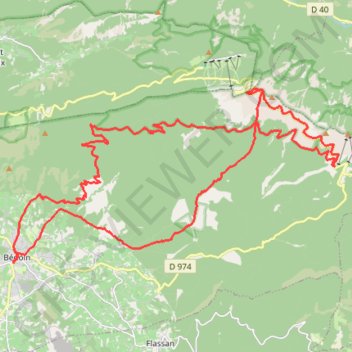 Montée et descente du Ventoux sud GPS track, route, trail