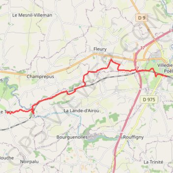 Le Val d'Airou et le vallon de la Douquette GPS track, route, trail