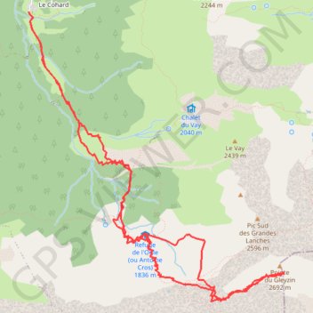 Col du Gleyzin depuis la Bourgeat noire (Belledonne) GPS track, route, trail