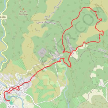 Randonnée à Caunes Minervois GPS track, route, trail