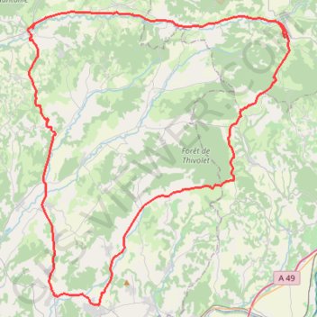 Circuit Roybon-Genissieux-Hauterives-Roybon GPS track, route, trail