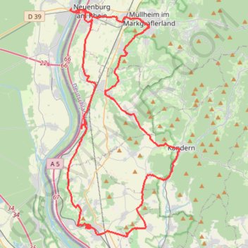 Chalampé - Müllheim - Kandern - Fischingen - Chalampé GPS track, route, trail