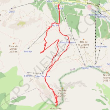 Antécime de Sistron et mont Saint Sauveur GPS track, route, trail
