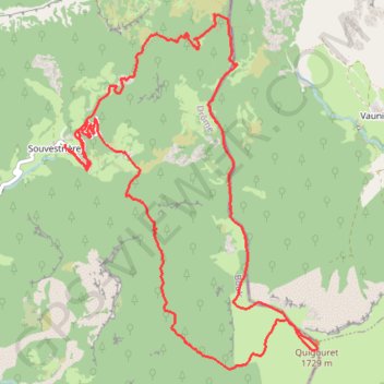 QUIGOURET depart souvestriere GPS track, route, trail